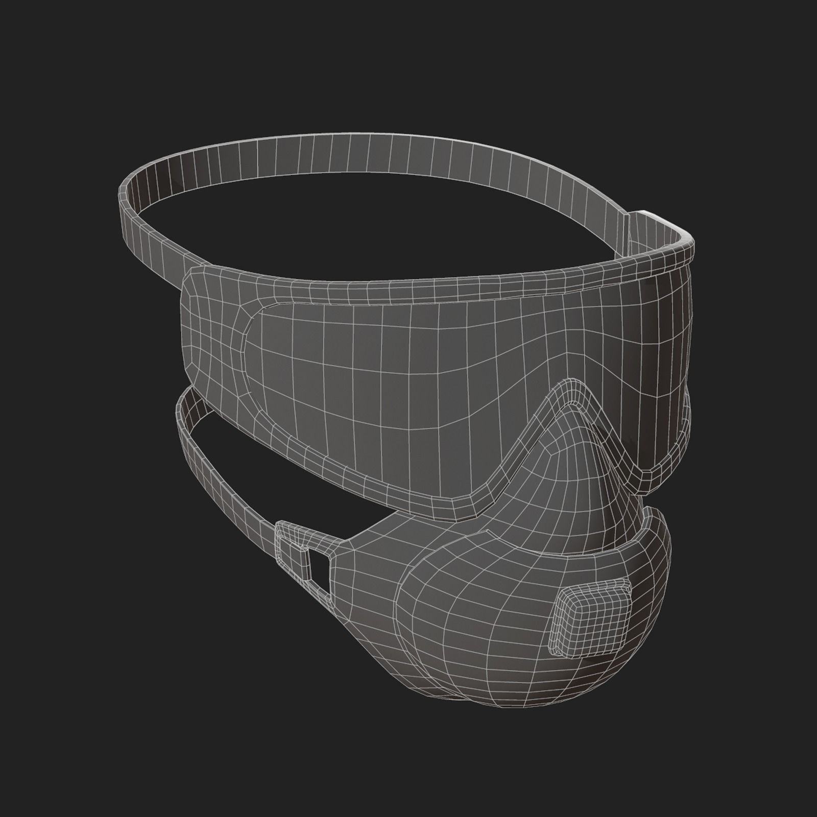 Gas mask protection futuristic technology  Low-poly 3D model_10