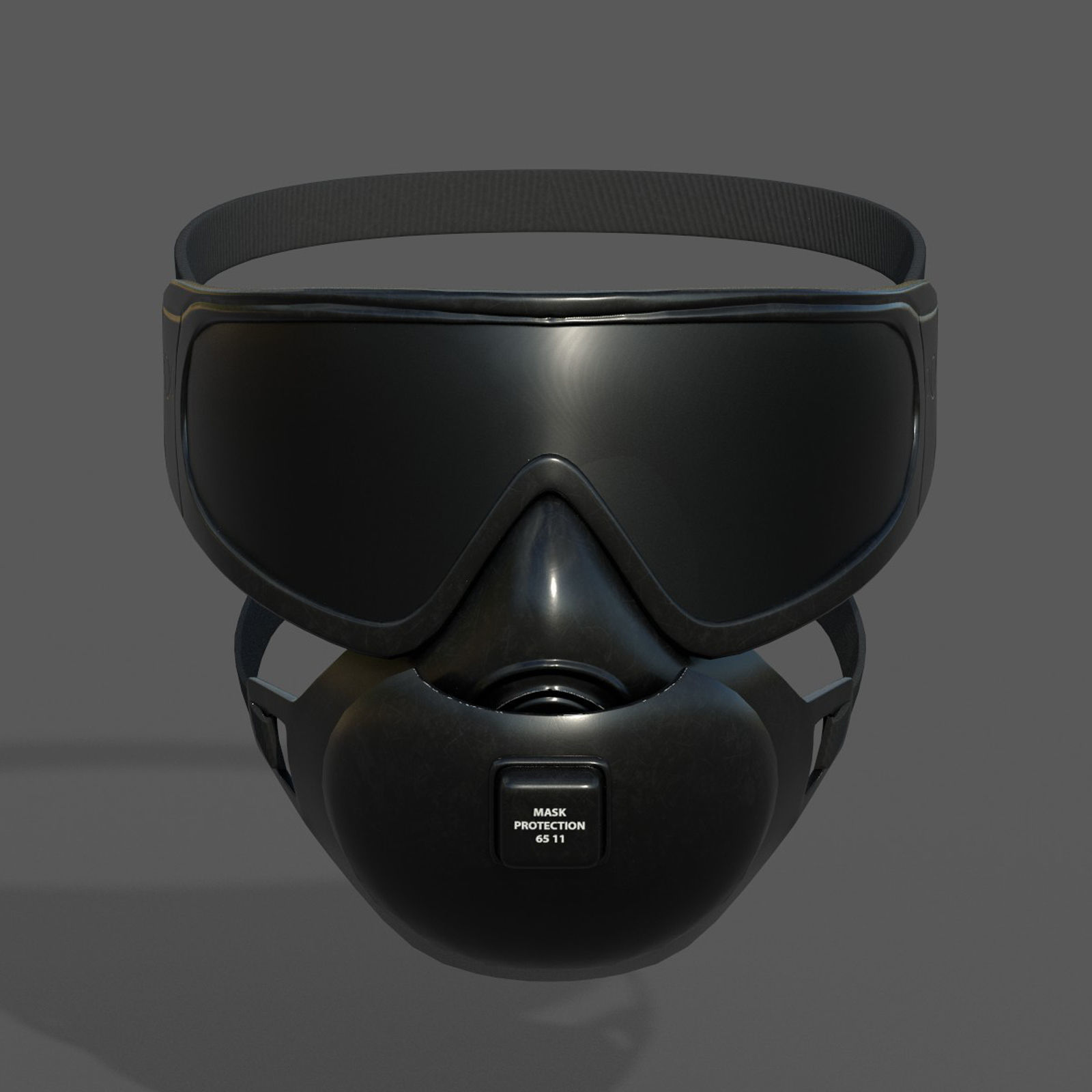 Gas mask protection futuristic technology  Low-poly 3D model_1