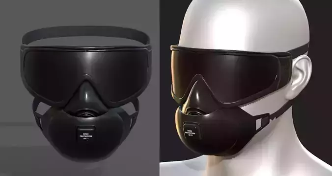Gas mask protection futuristic technology 