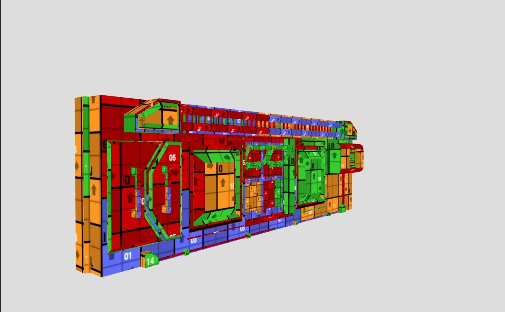Sci-fi Panel Element Low-poly 3D model_9