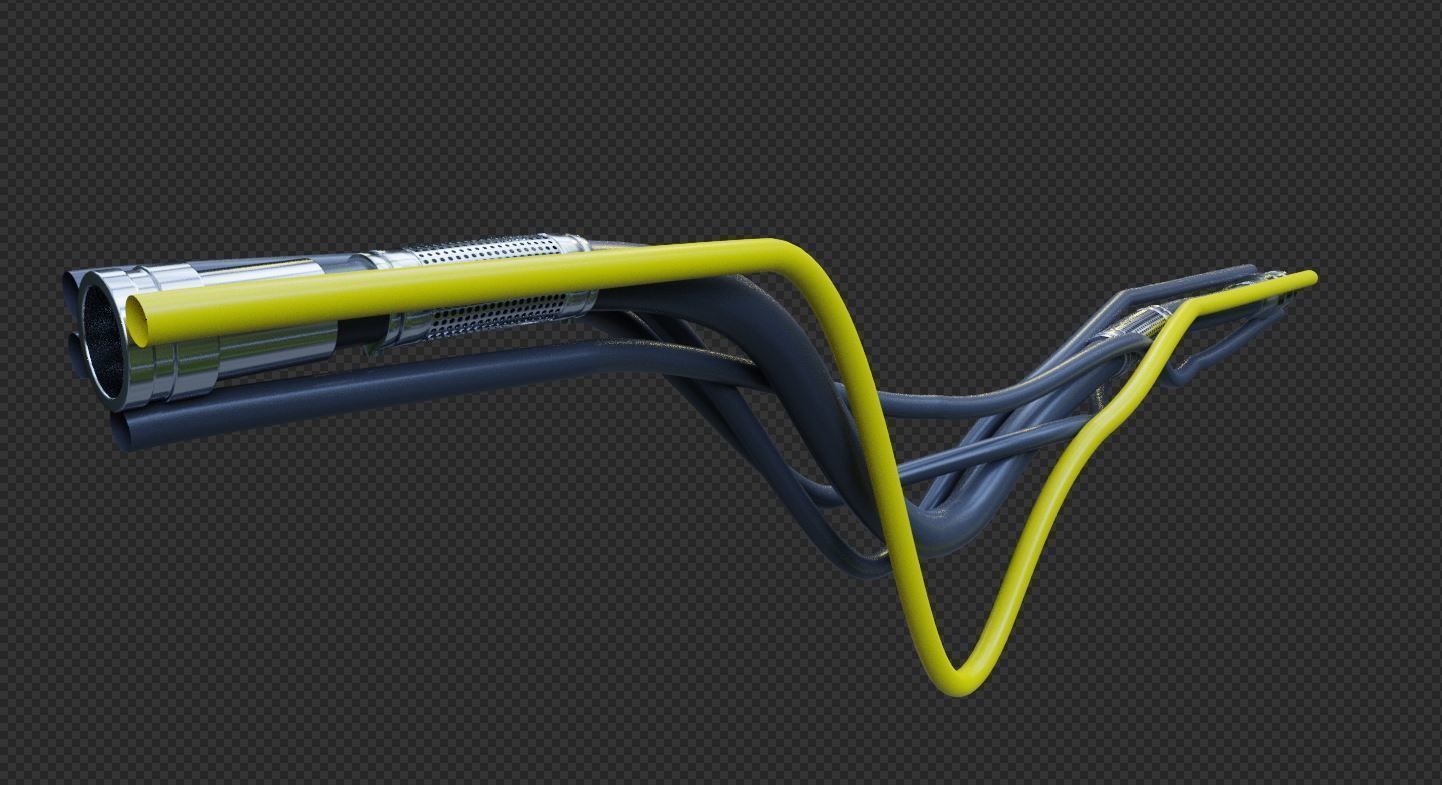 Pipes and wires asset pack Low-poly 3D model_5