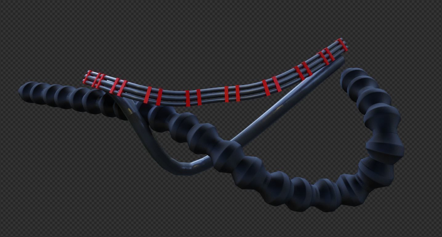 Pipes and wires asset pack Low-poly 3D model_6