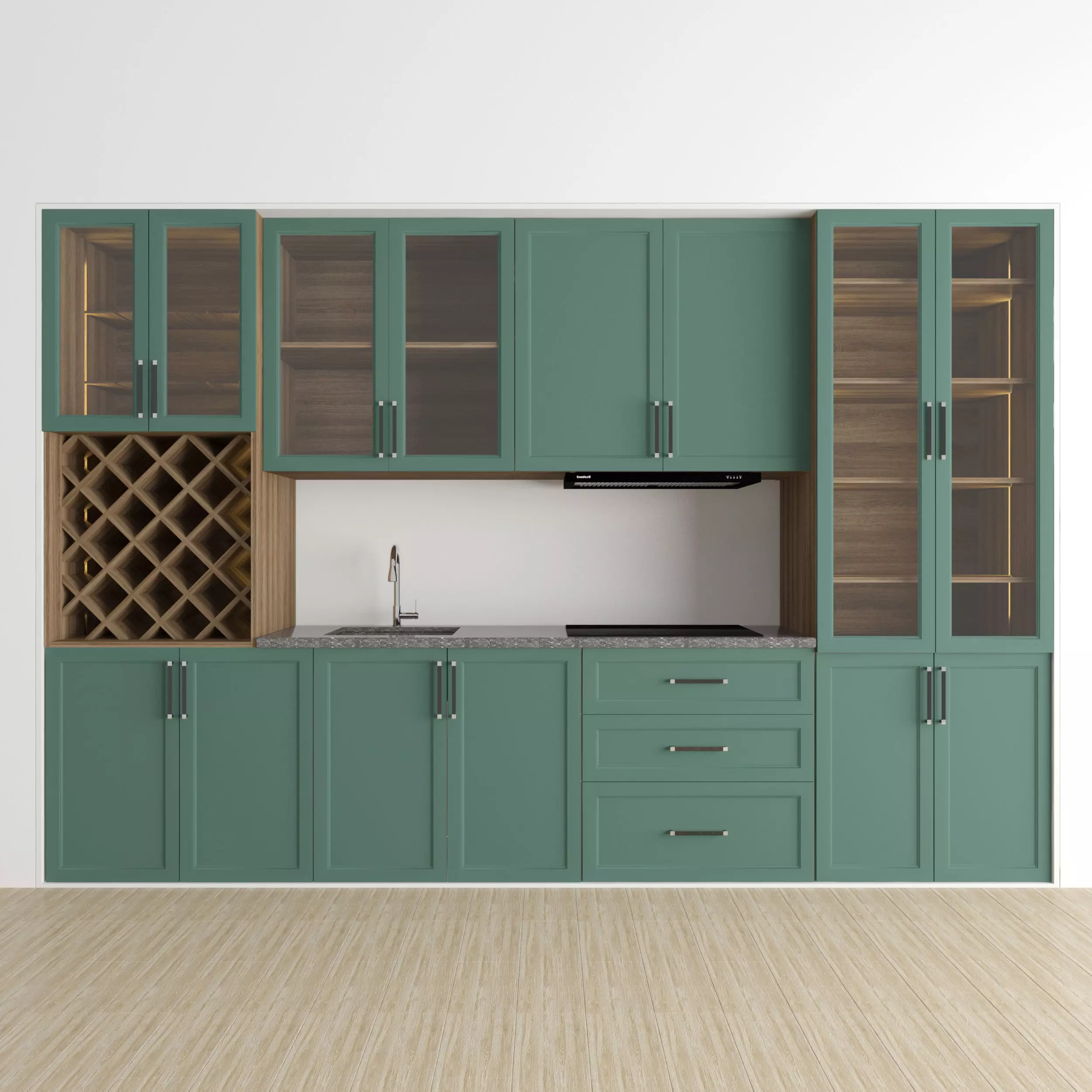 Kitchen Model 5 with cabinets and drawers 3D model