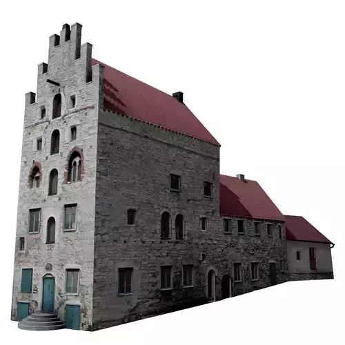Old Building Low-poly 3D model