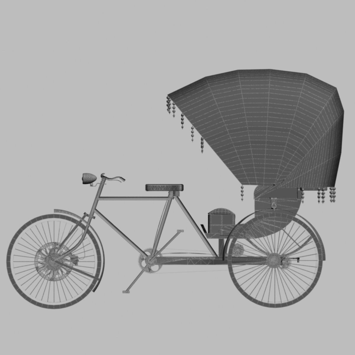 Chinese rickshaw 3D model_6