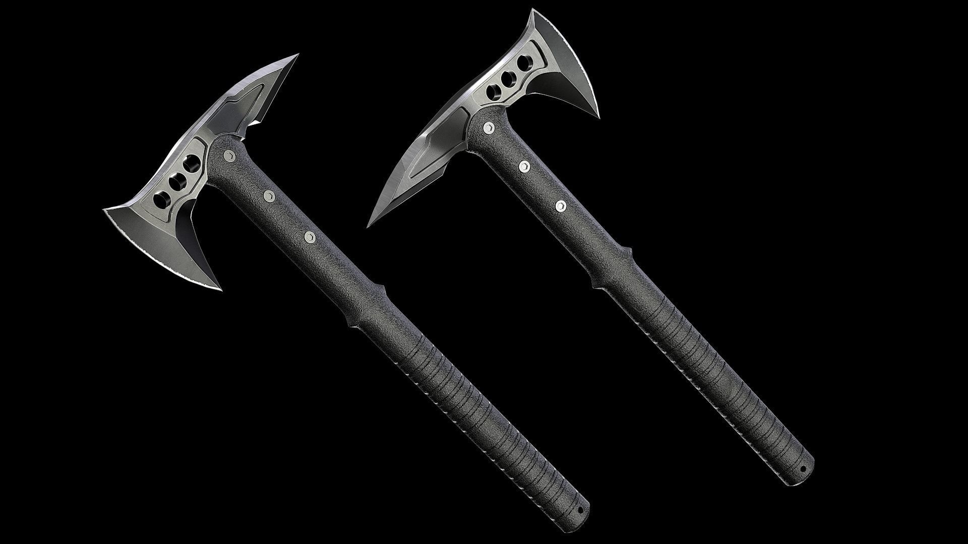 Tactical Tomahawk Axe Low-poly 3D model_1