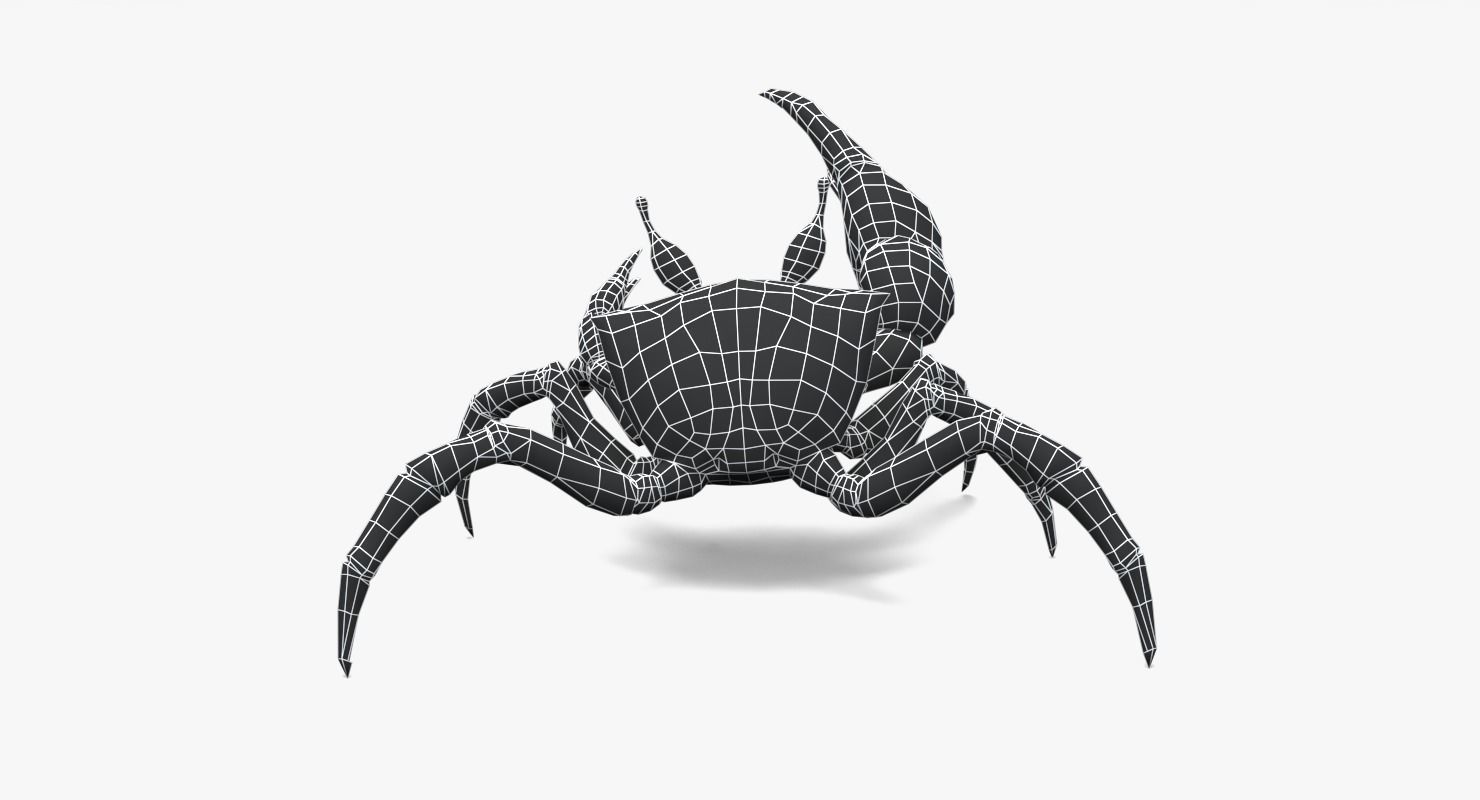 Red Crab Low-poly 3D model_14