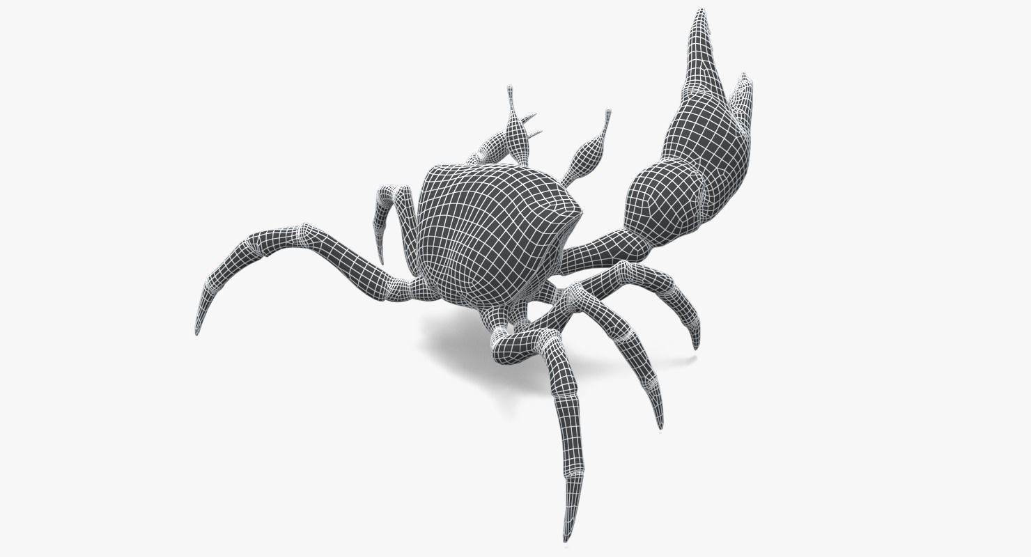 Red Crab Low-poly 3D model_18