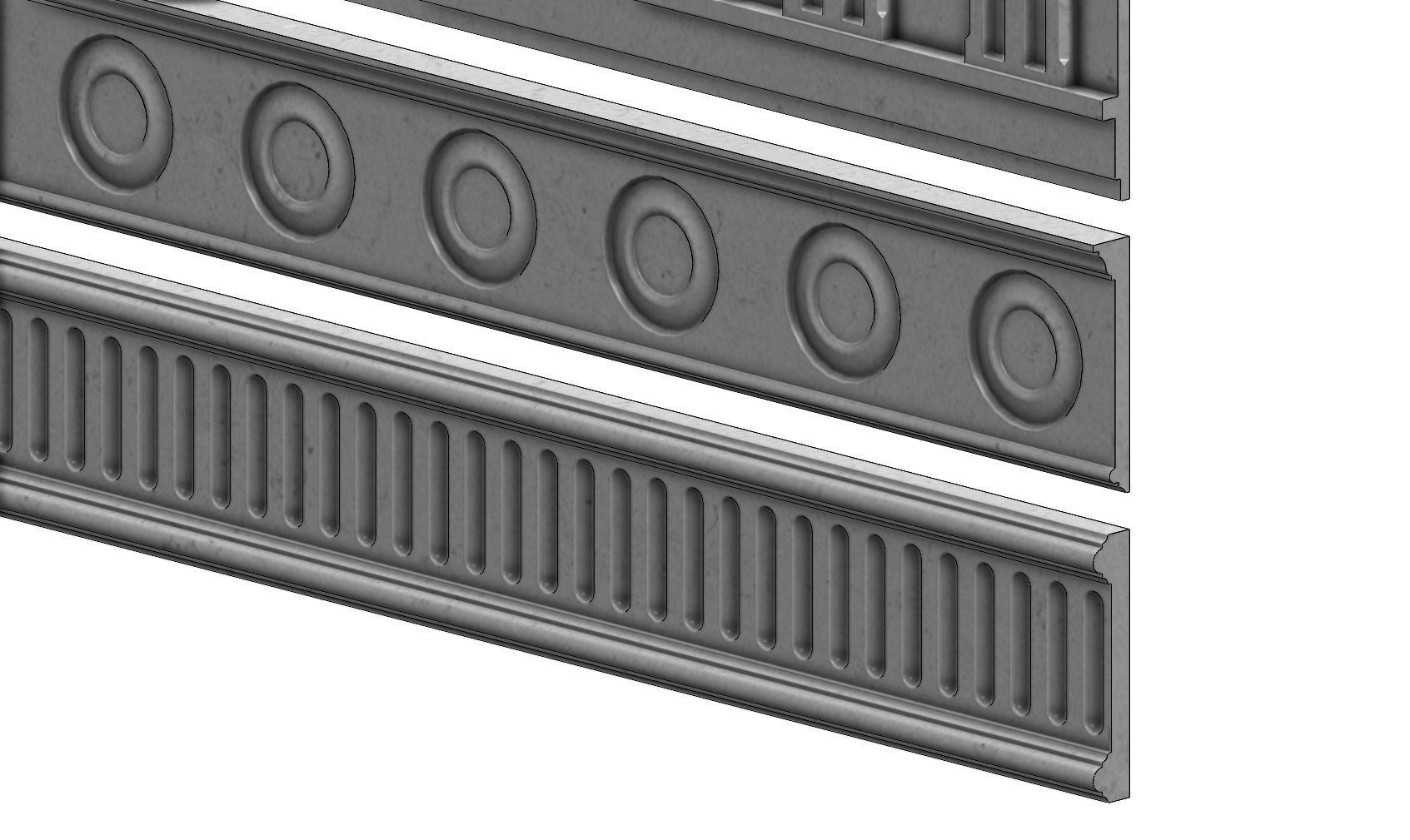 6 classical friezes for plaster and wood workings 3D model 3D printable ...