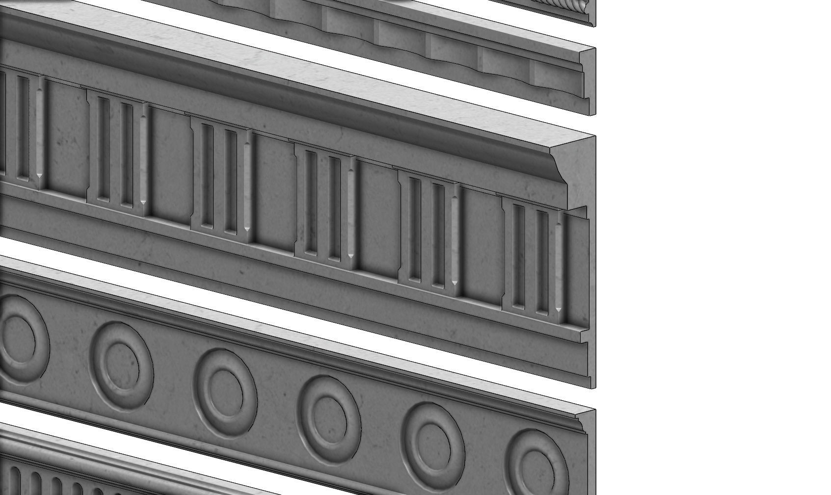 6 classical friezes for plaster and wood workings 3D model 3D printable ...