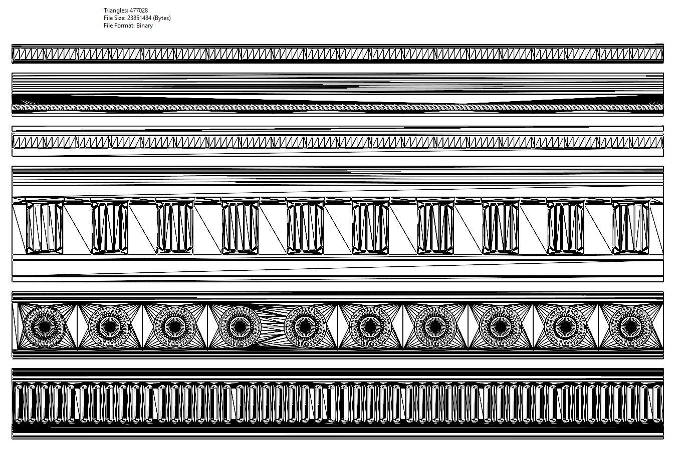 6 classical friezes for plaster and wood workings 3D model 3D printable ...