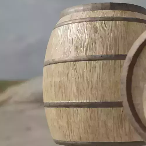 Low Poly Wooden Barrel