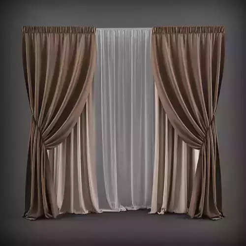 Curtain 3D model 6 drapes and curtains