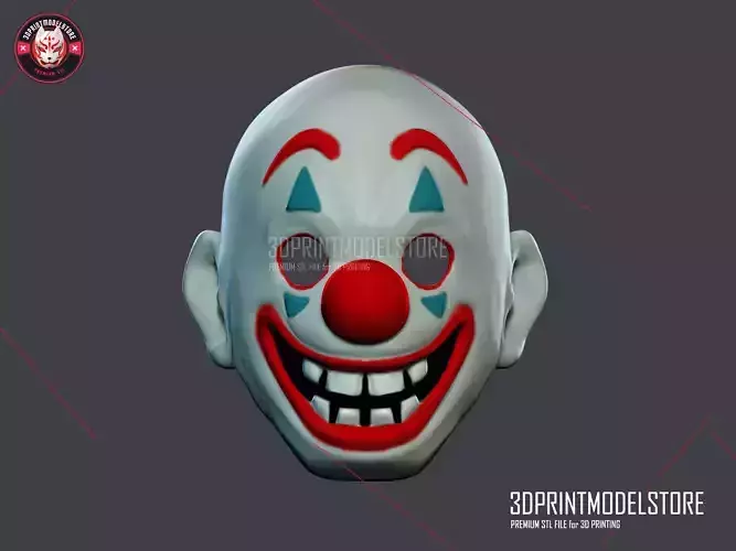 Joker Movie Clown Mask Cosplay Costume Halloween Helmet 3D print model