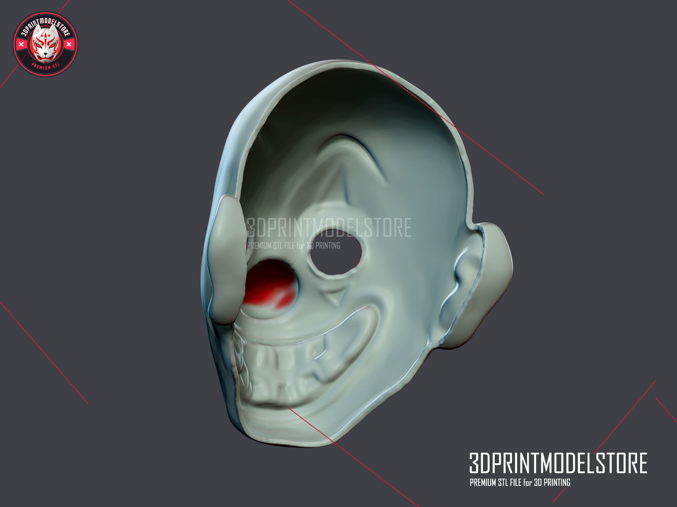 Joker Movie Clown Mask Cosplay Costume Halloween Helmet 3D print model_3