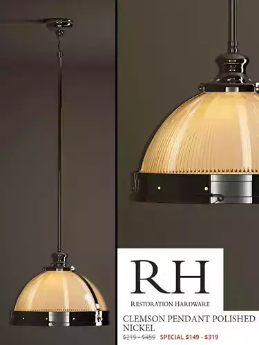 CLEMSON PENDANT POLISHED NICKEL