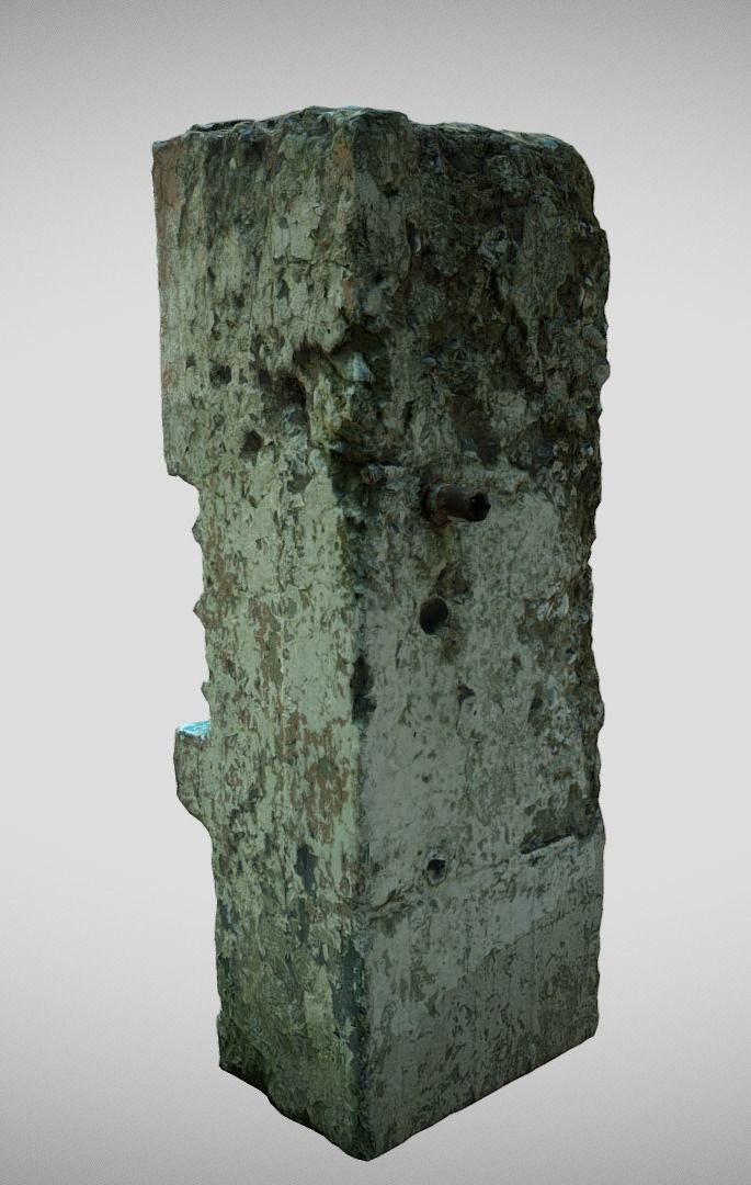 The column in the style of Soviet modernism Low-poly 3D model_2