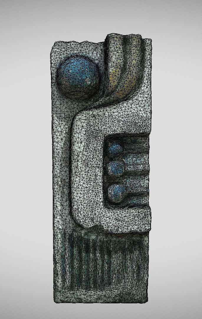 The column in the style of Soviet modernism Low-poly 3D model_6