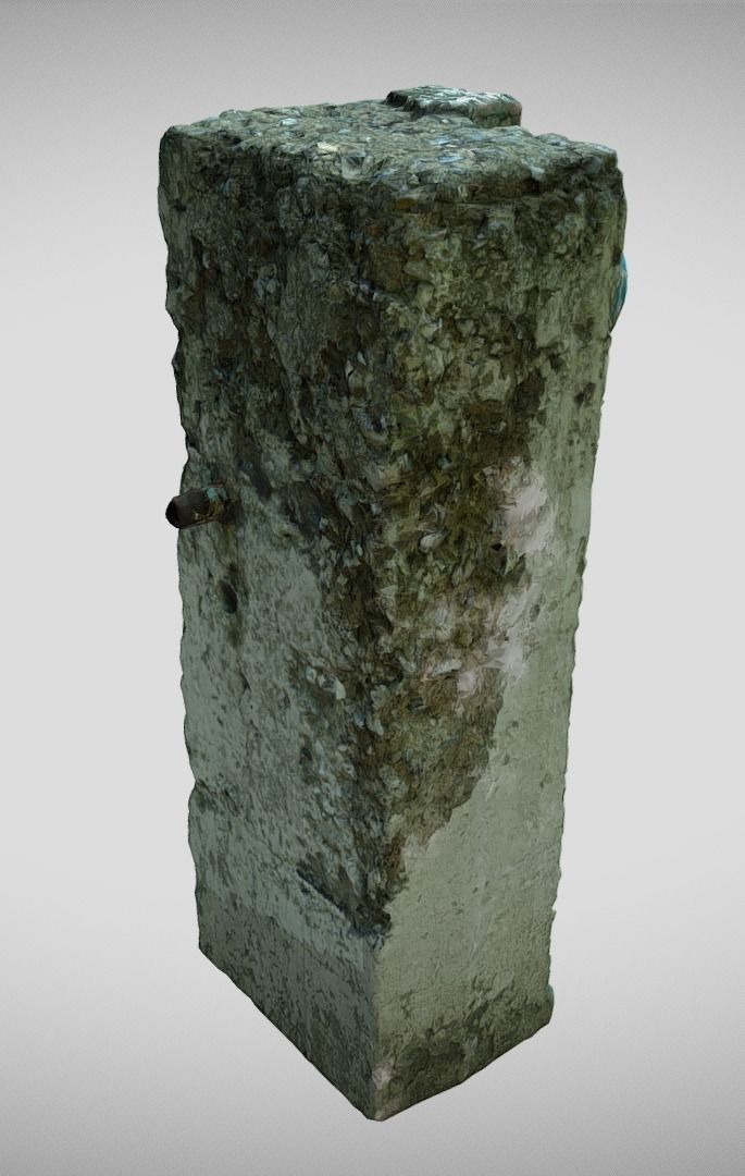 The column in the style of Soviet modernism Low-poly 3D model_3