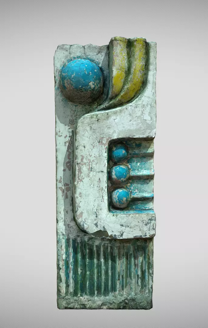 The column in the style of Soviet modernism Low-poly 3D model_0