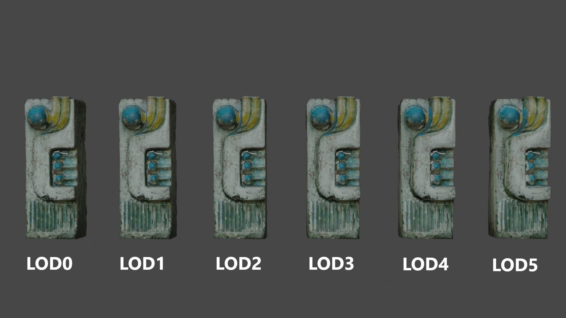 The column in the style of Soviet modernism Low-poly 3D model_8