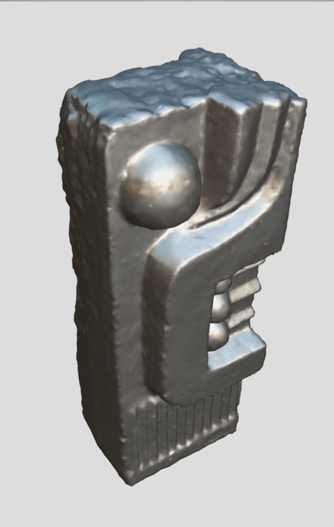 The column in the style of Soviet modernism Low-poly 3D model_7