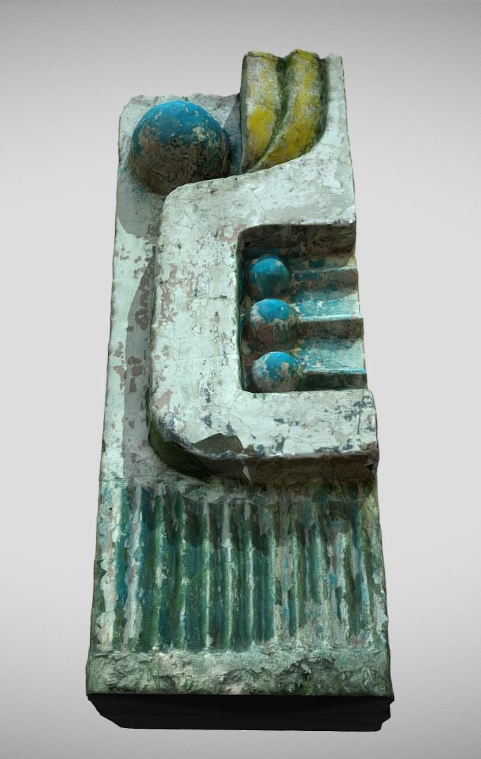 The column in the style of Soviet modernism Low-poly 3D model_5