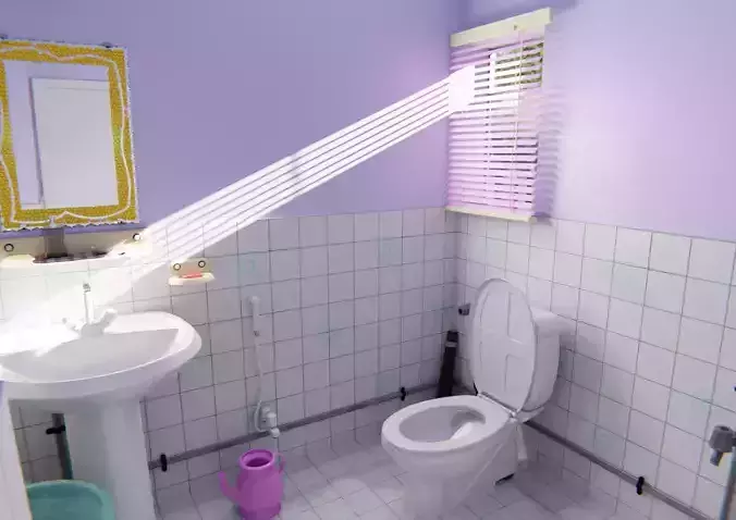 Bathroom with toilet and sink
