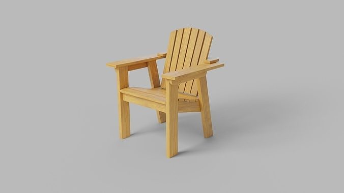 Adirondack Occasional Chair Low-poly 3D model