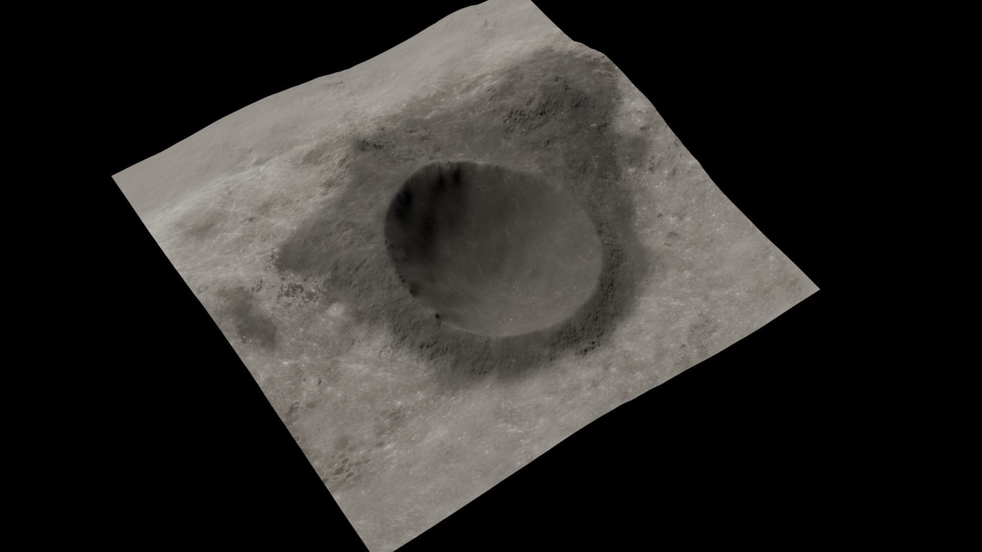 Lunar crater 3D Low-poly 3D model_3