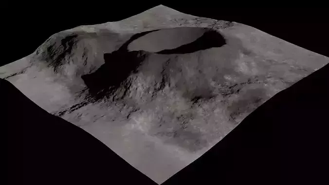 Lunar crater 3D Low-poly 3D model