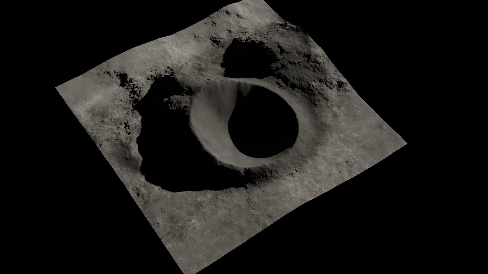 Lunar crater 3D Low-poly 3D model_4