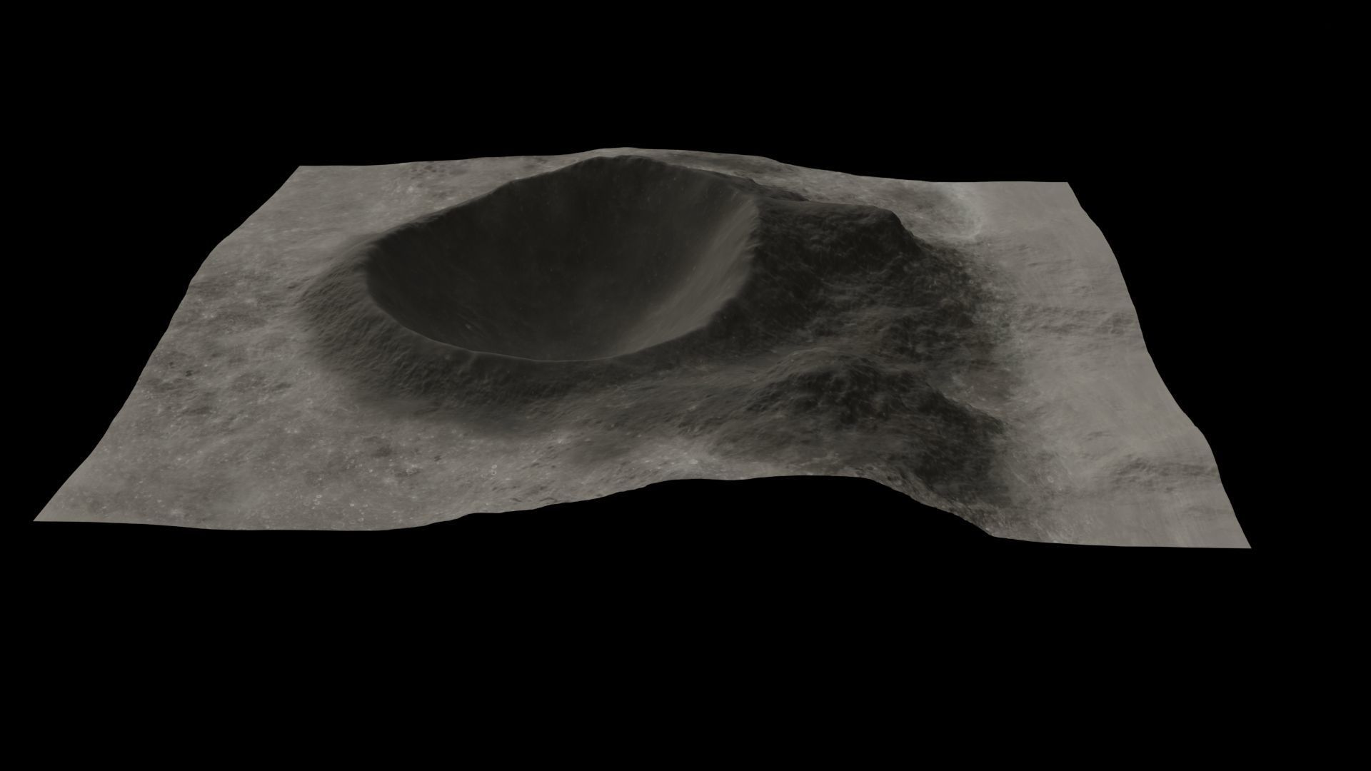 Lunar crater 3D Low-poly 3D model_13