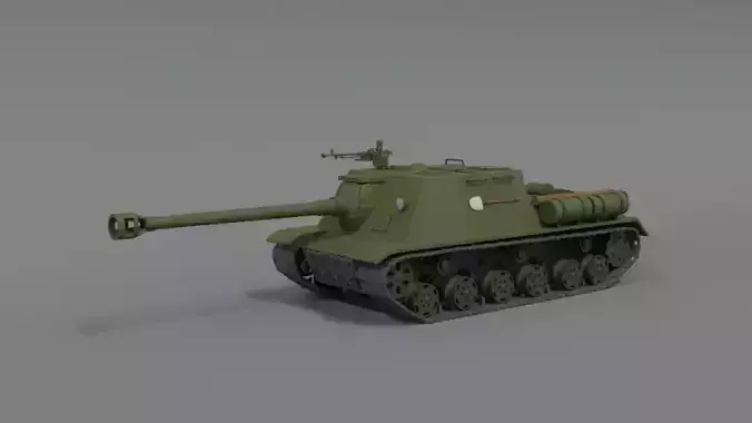 Low Poly Cartoon ISU 122S Tank