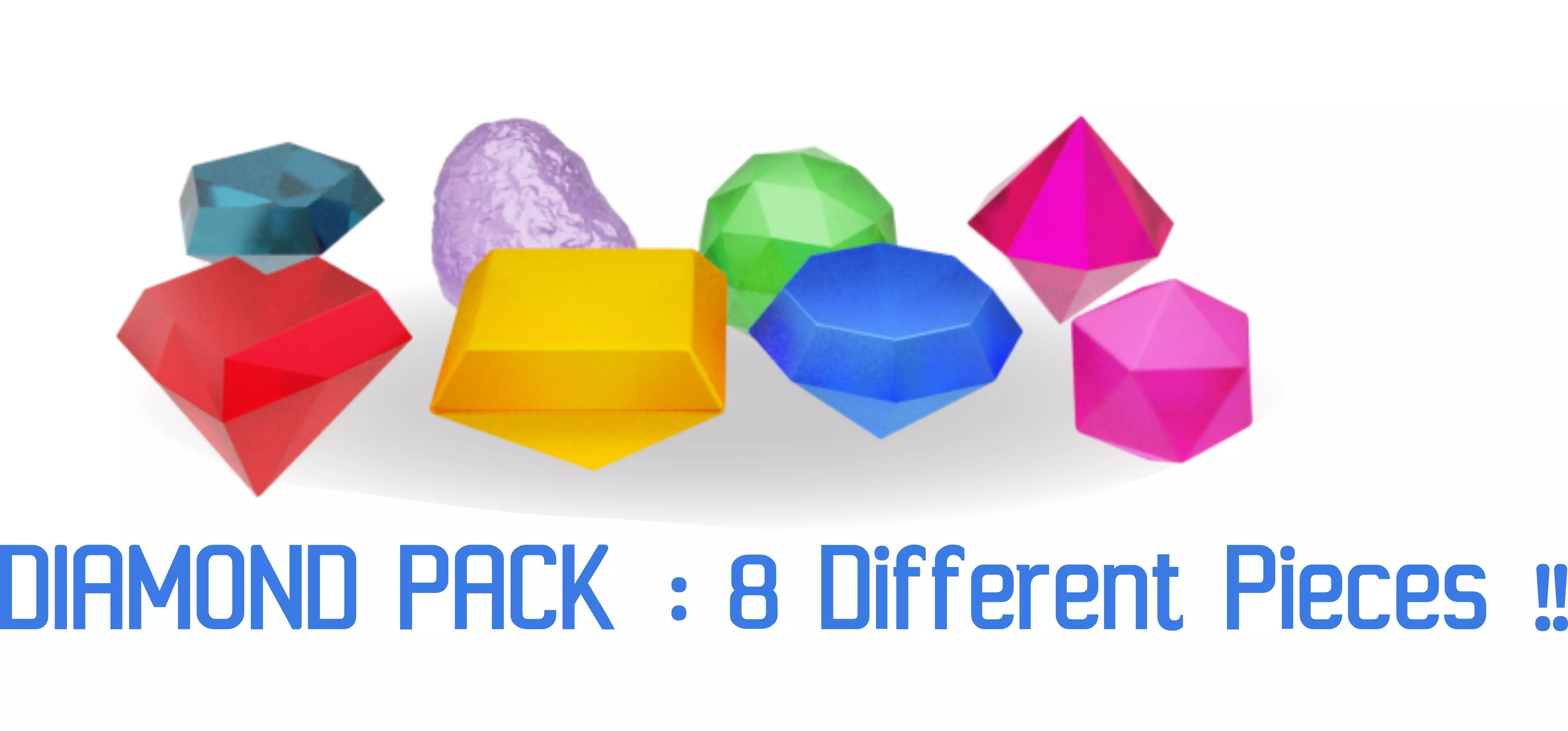 Diamonds Pack Low-poly 3D model_0