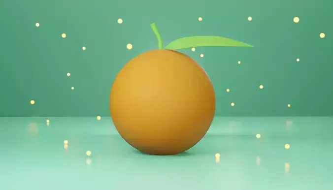 Orang 3D Model Low-Poly orange
