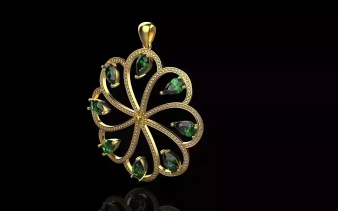 Pendant with gems
