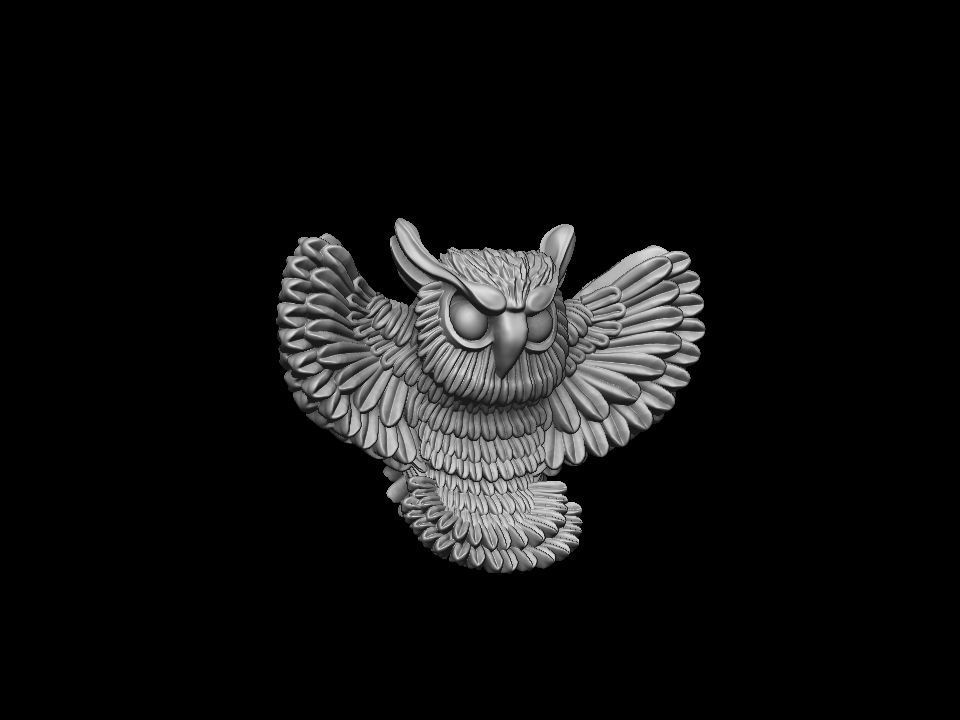 Owl pendant 3D print model 3D print model_7