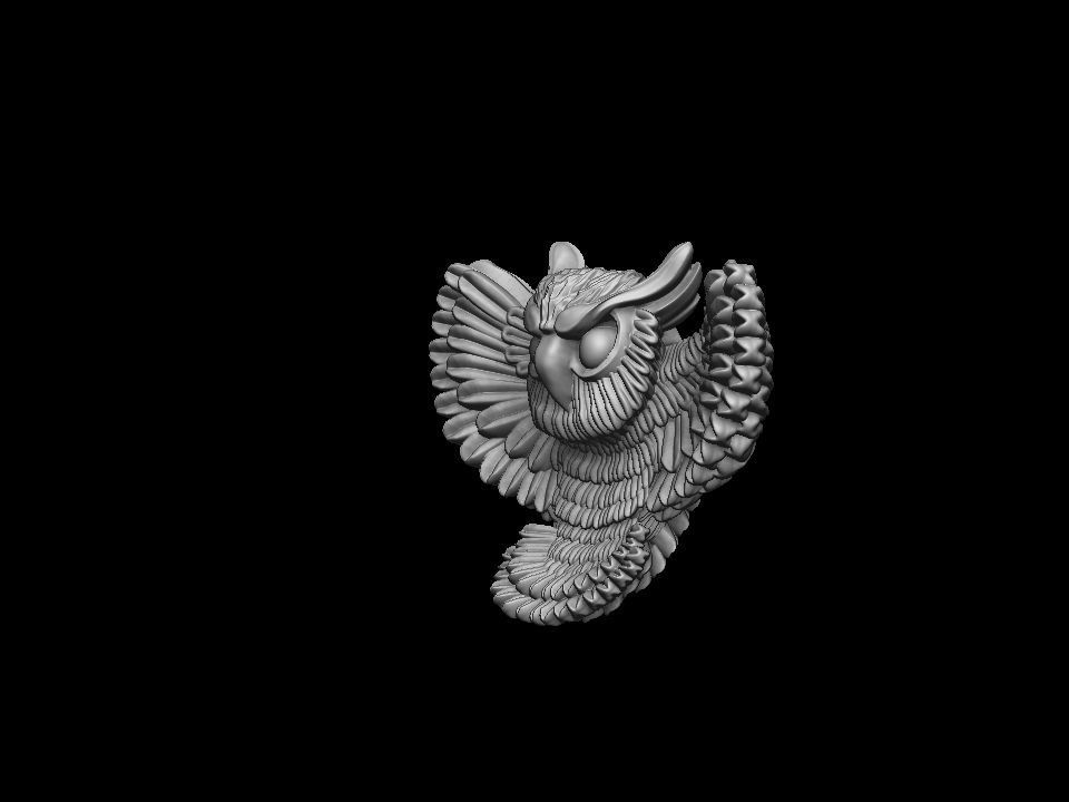 Owl pendant 3D print model 3D print model_1