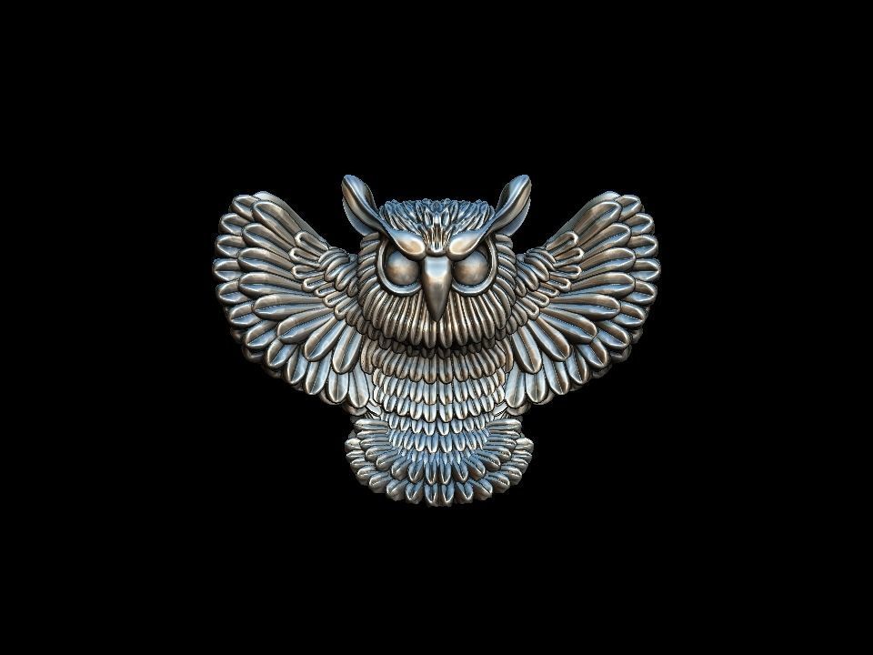 Owl pendant 3D print model 3D print model_14