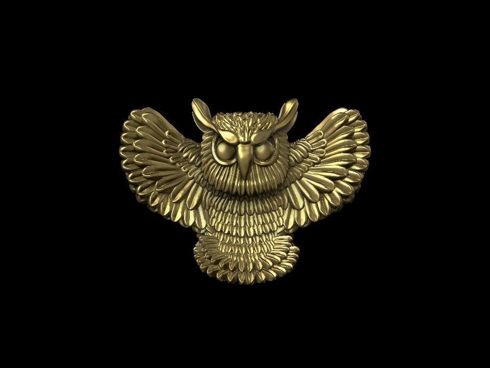 Owl pendant 3D print model 3D print model_12