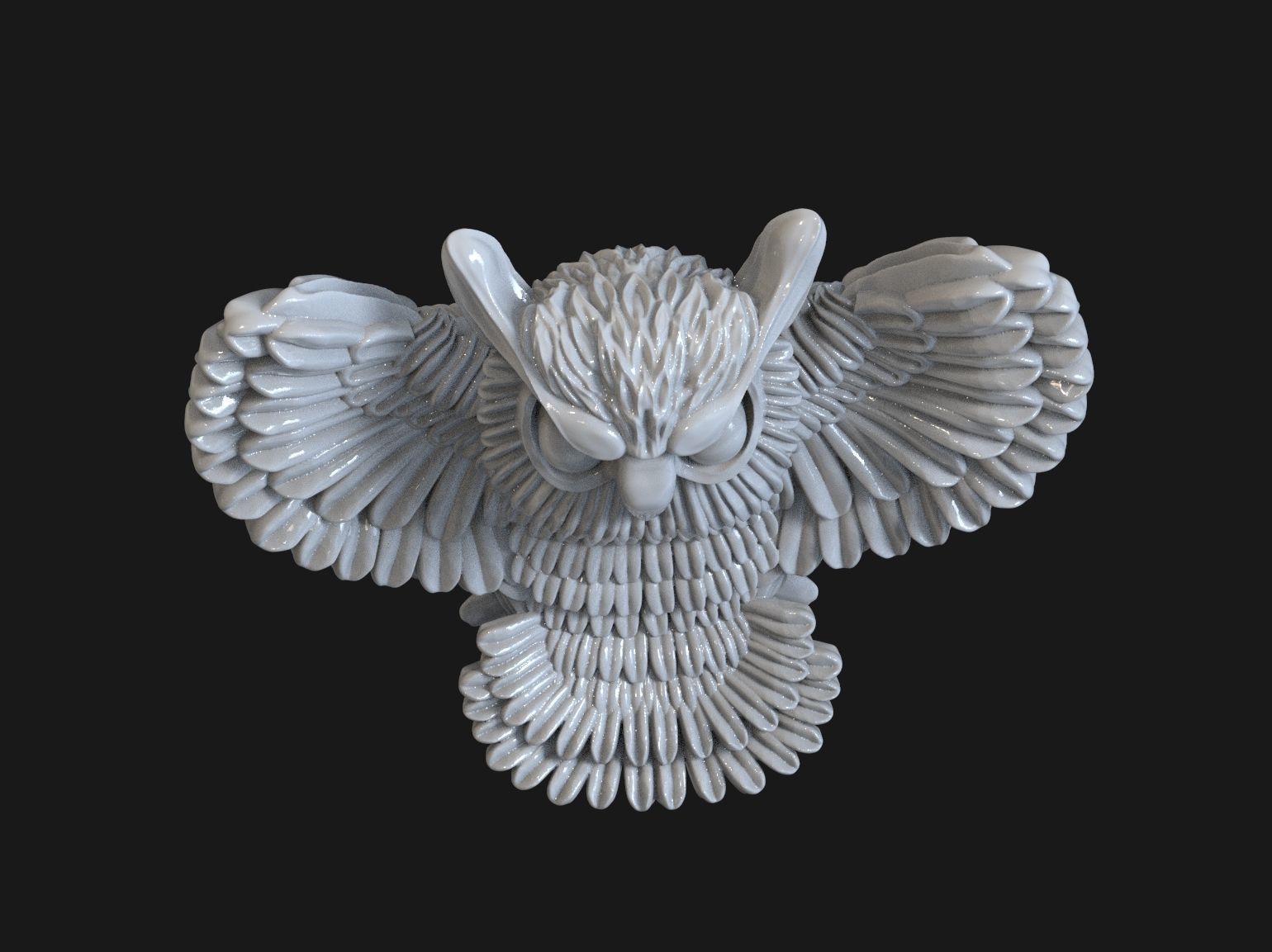 Owl pendant 3D print model 3D print model_41