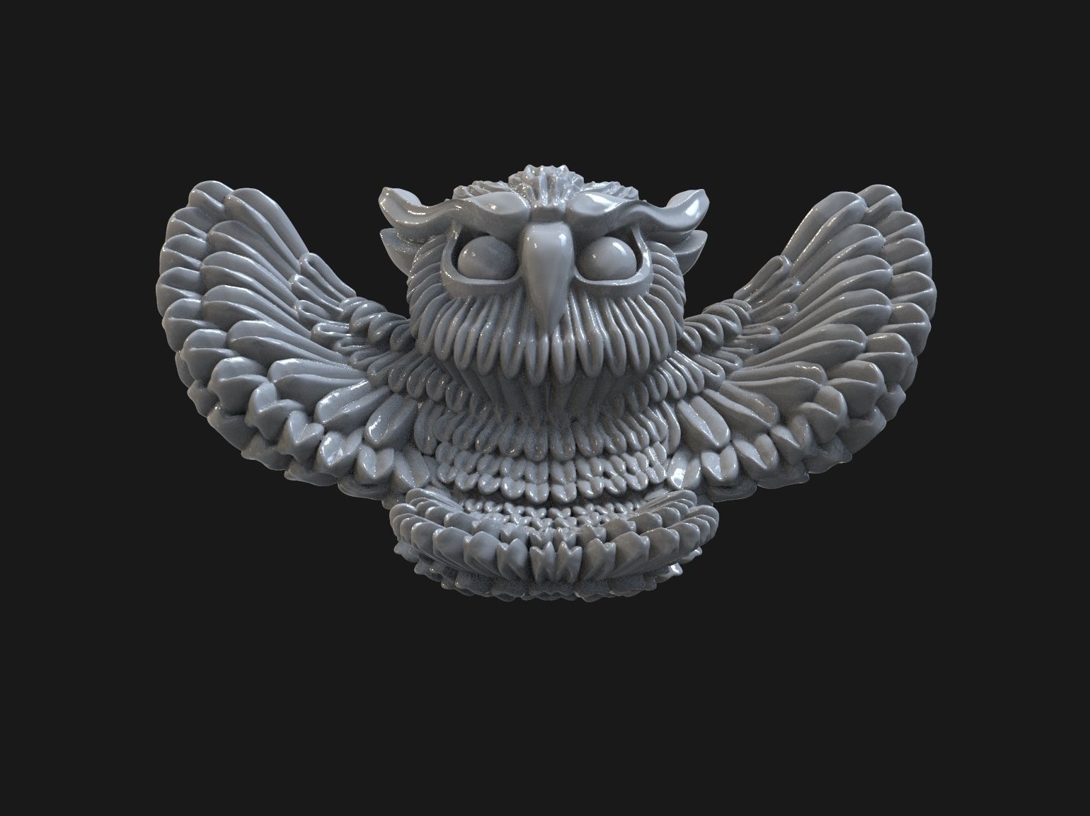 Owl pendant 3D print model 3D print model_40