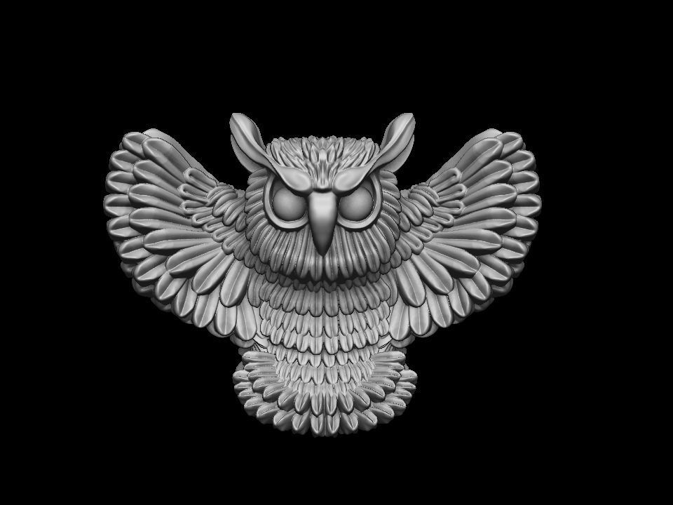 Owl pendant 3D print model 3D print model_8