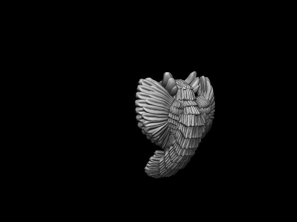 Owl pendant 3D print model 3D print model_6