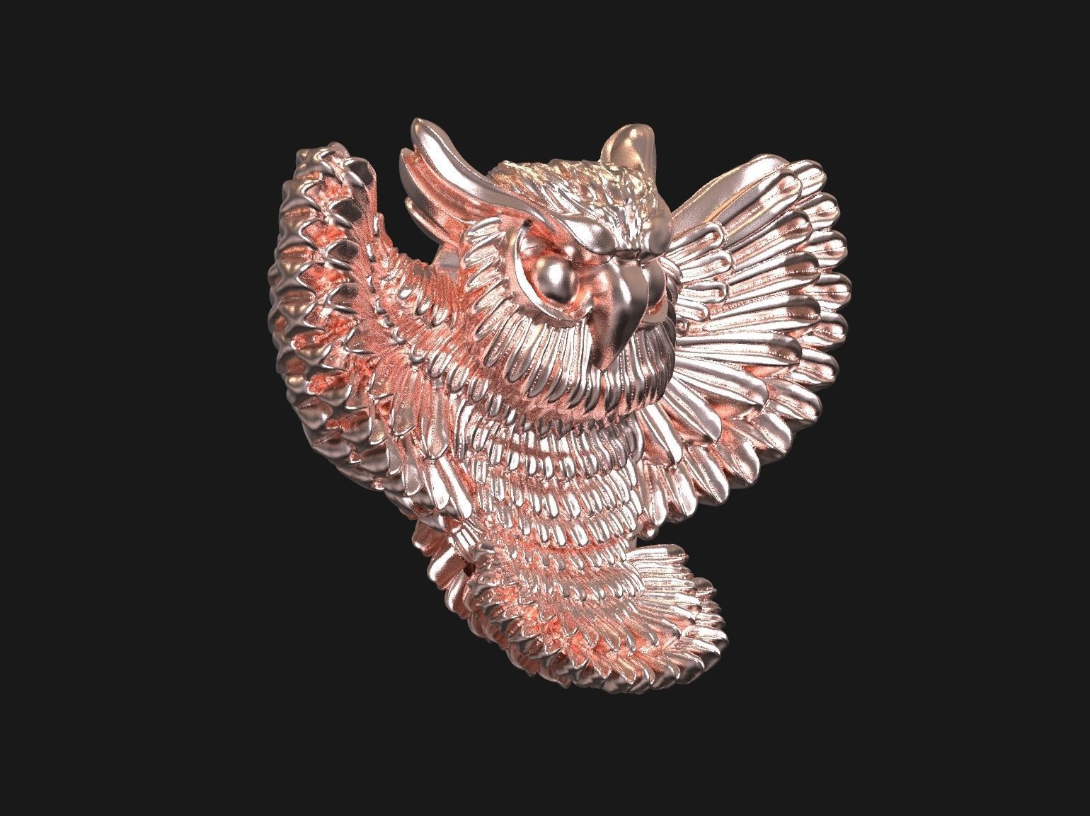 Owl pendant 3D print model 3D print model_28