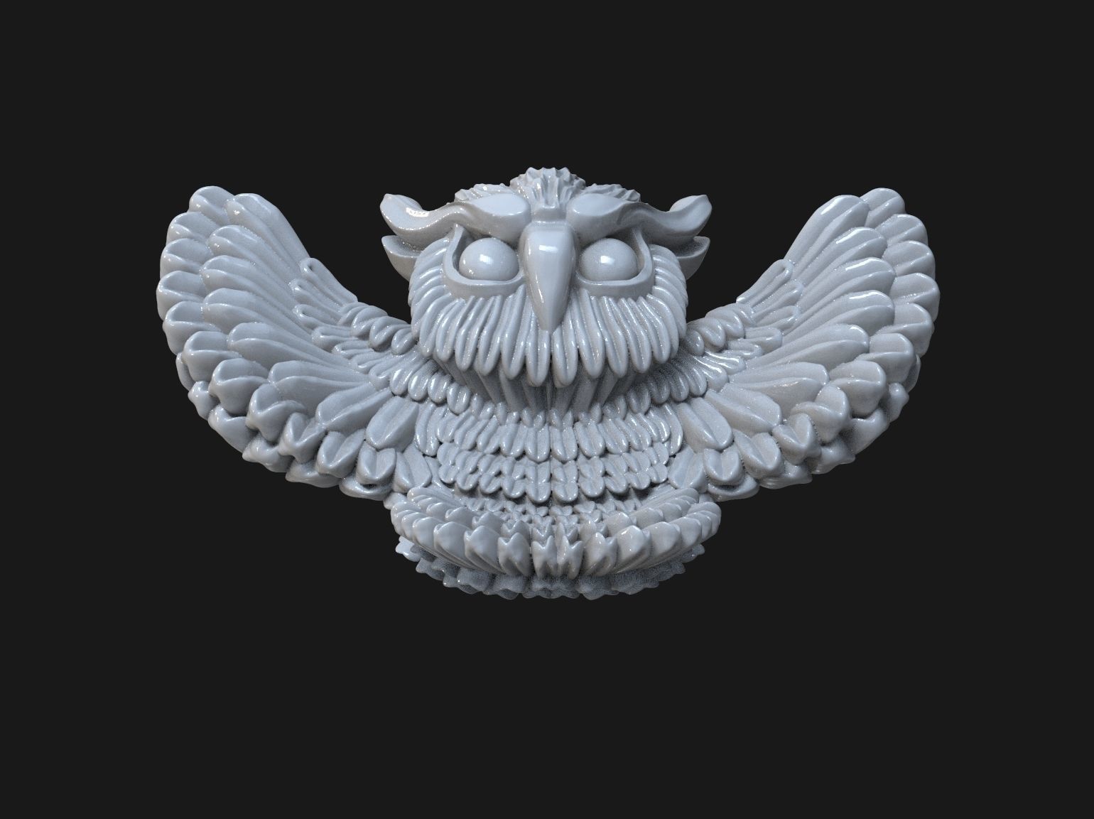 Owl pendant 3D print model 3D print model_38