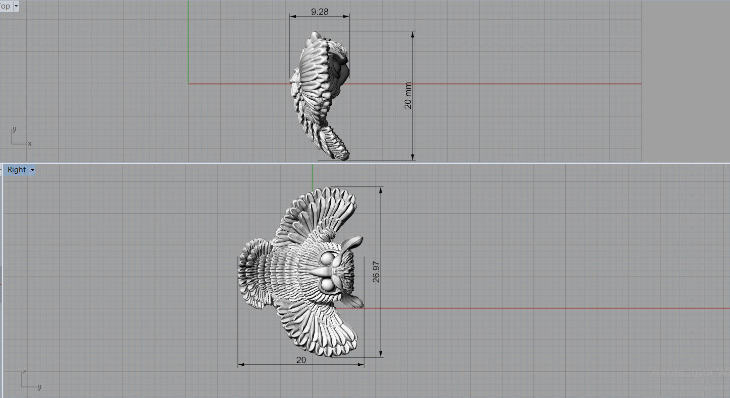 Owl pendant 3D print model 3D print model_2