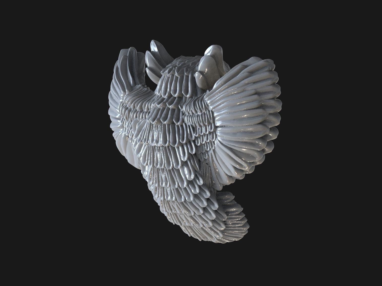Owl pendant 3D print model 3D print model_35