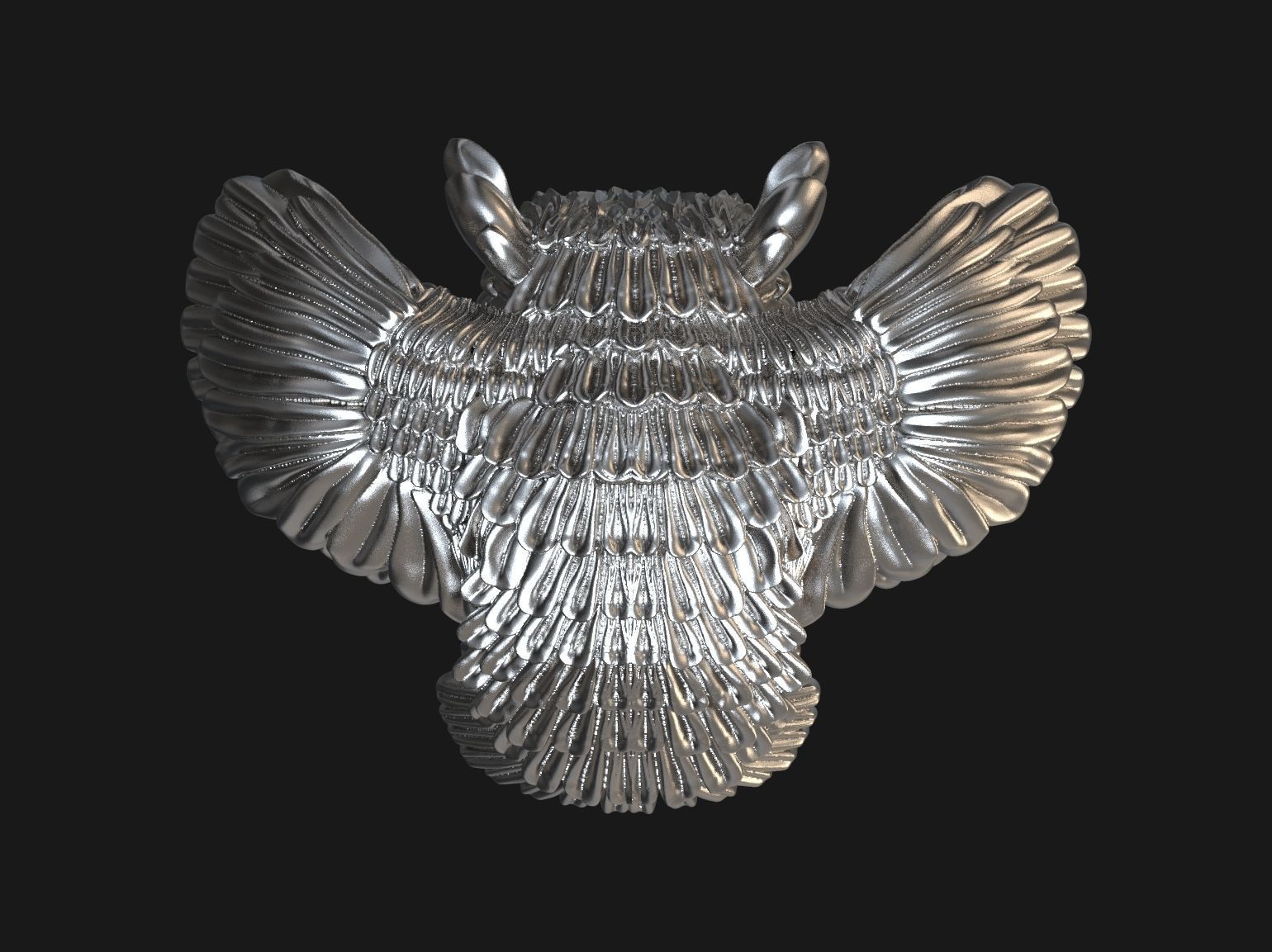 Owl pendant 3D print model 3D print model_21